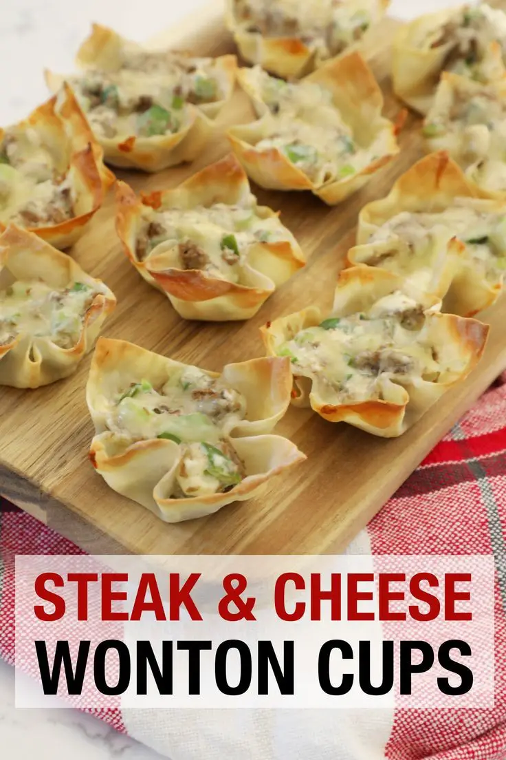 Steak & Cheese Wonton Cups