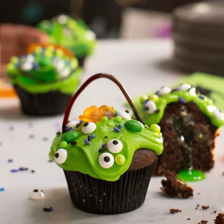 Chocolate Cupcakes With Slime Filling