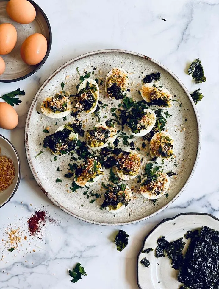 Seaweed Snack Deviled Eggs