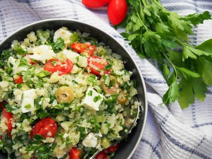 Greek Cauliflower Rice Salad