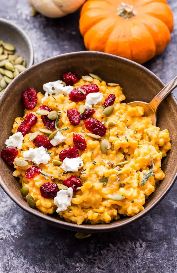 Baked Pumpkin Goat Cheese Risotto