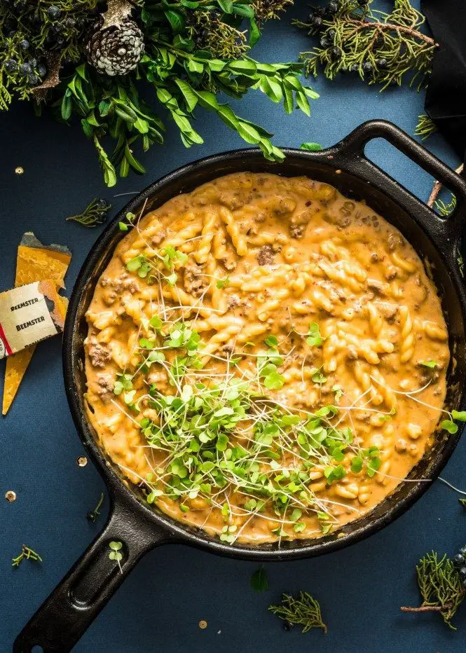 Beemster Beefaroni With Russian Kale Micro Greens