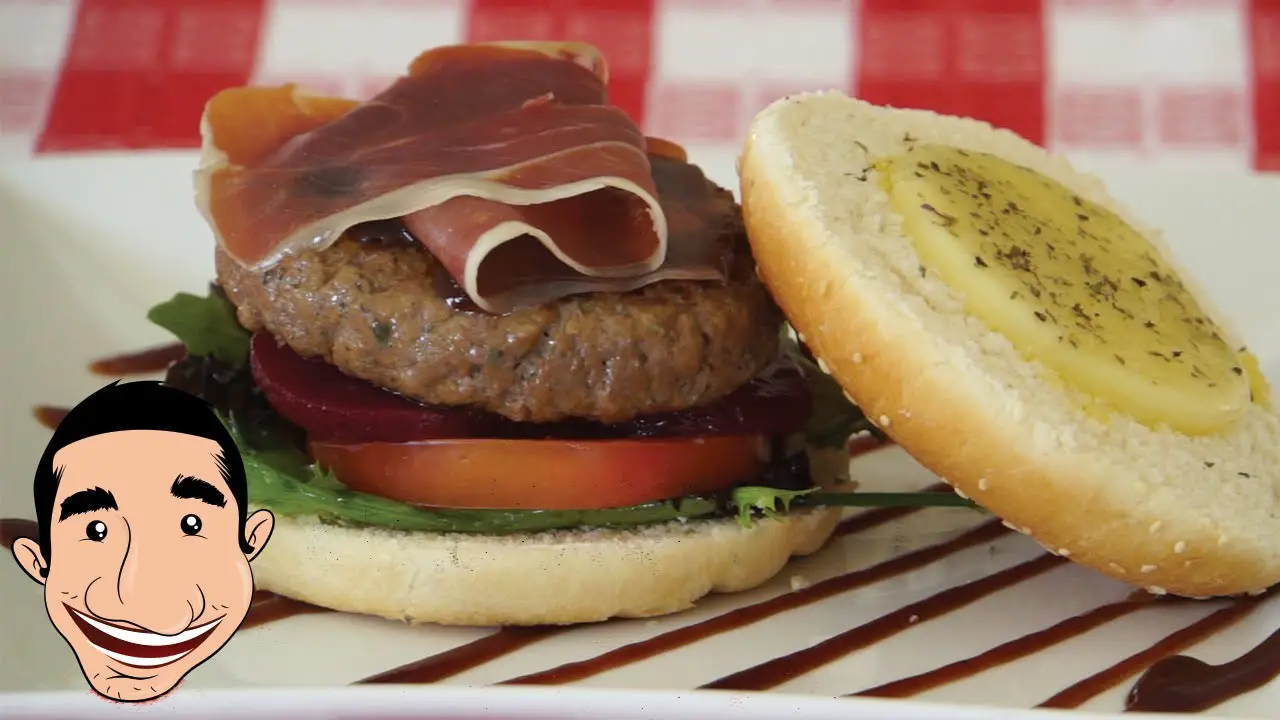 Angus Beef Burger With Beetroot And Mediterranean Salad