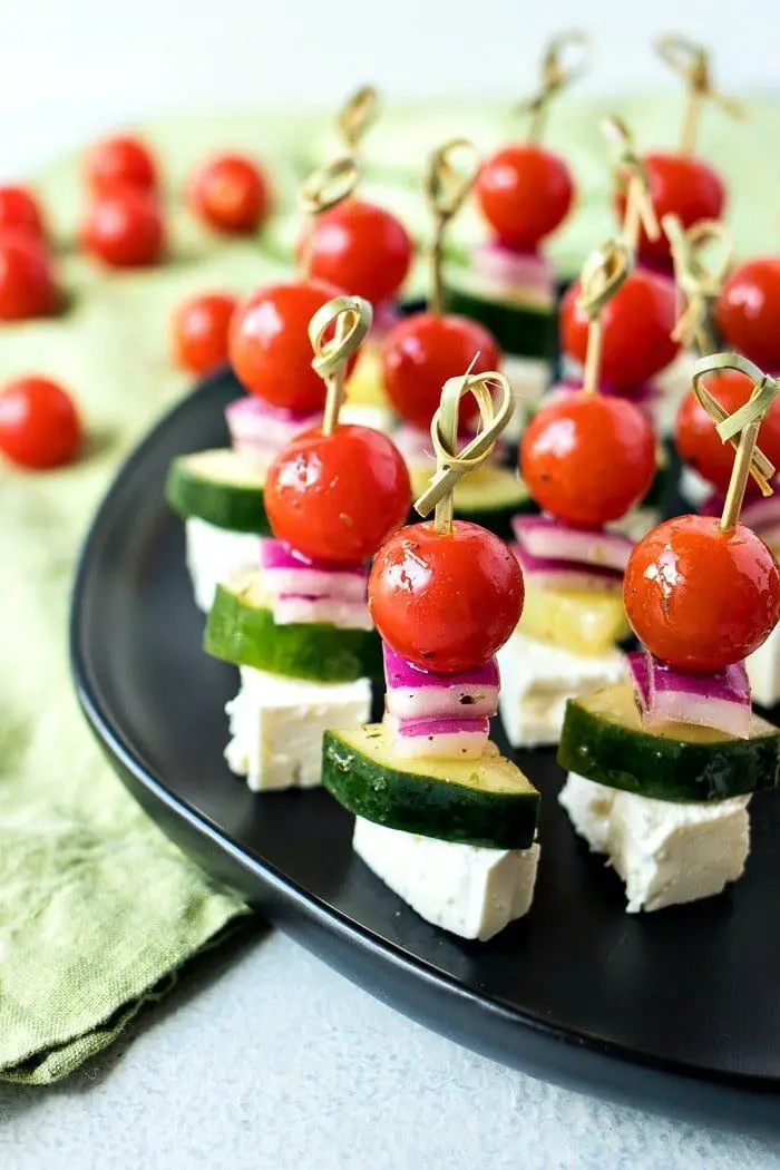 Simple Greek Salad Skewers