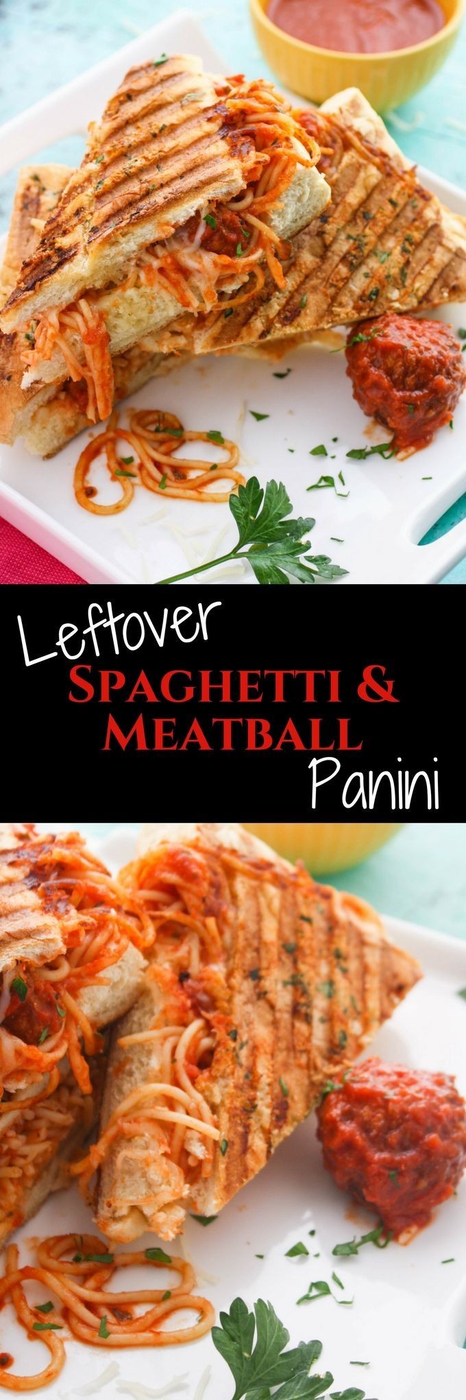 Leftover Spaghetti & Meatball Panini