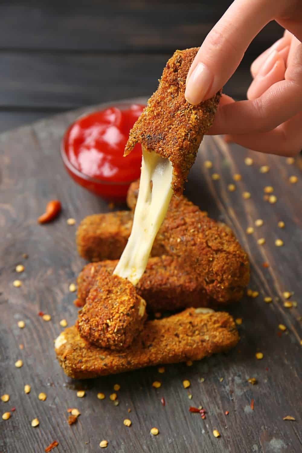 Air Fryer Spicy Mozzarella Sticks