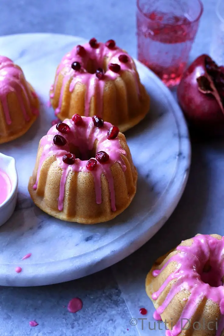 Almond Cakelet With A Pomegranate Glaze