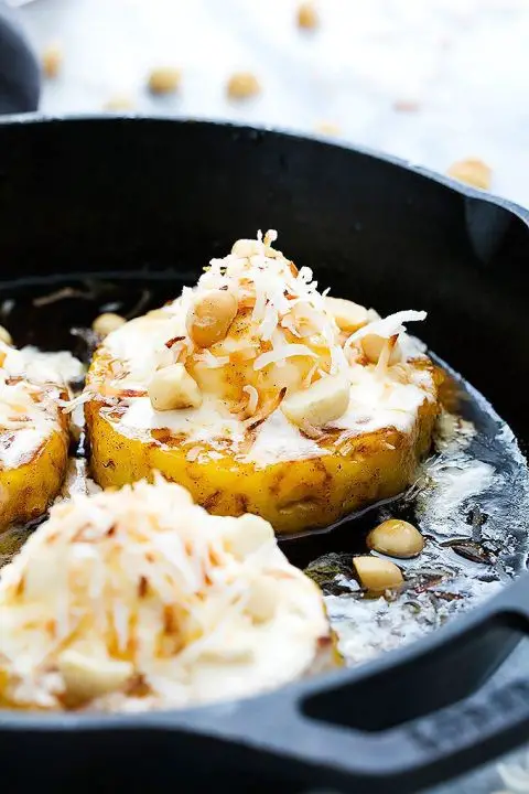 Skillet Caramelized Pineapple Sundae