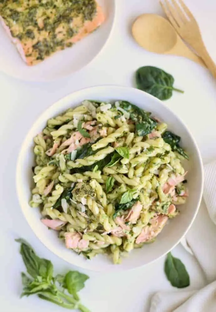 Baked Pesto Salmon With Gemelli Pasta