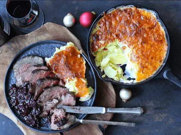 Angus Steak With Gratin And Plum Chutney