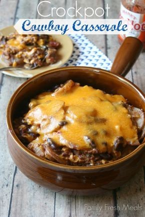 Cheesy Crockpot Cowboy Casserole