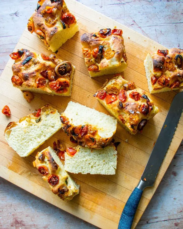 Roasted Cherry Tomato and Basil Focaccia