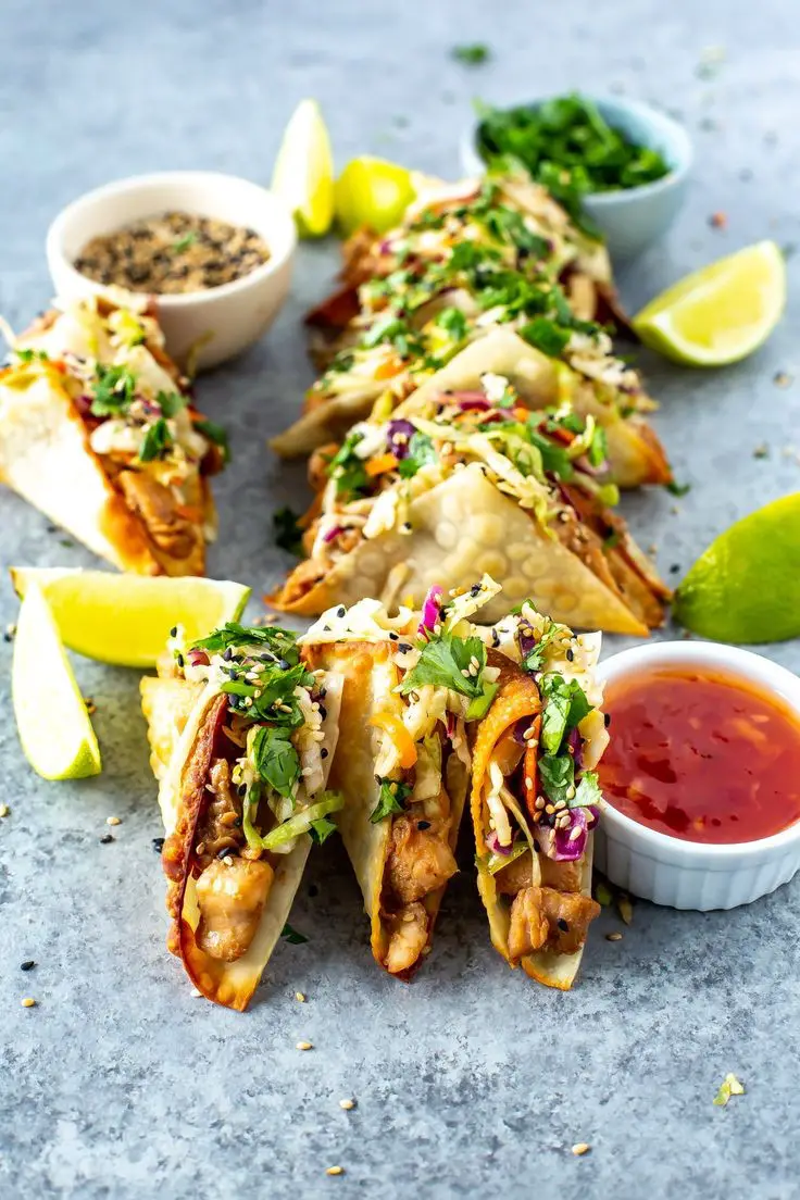 Chicken Wonton Tacos