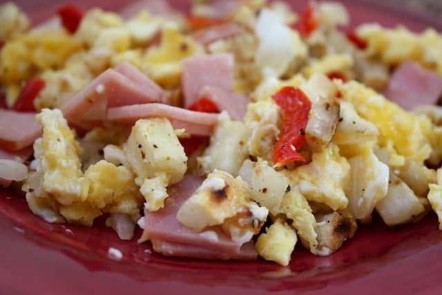 Breakfast Skillet With Potatoes & Canadian Bacon