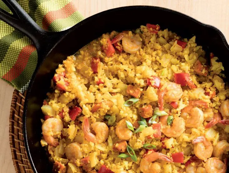 Cauliflower Rice And Shrimp Paella