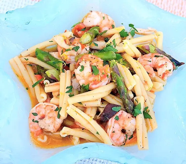 Shrimp Primavera With Gemelli Pasta