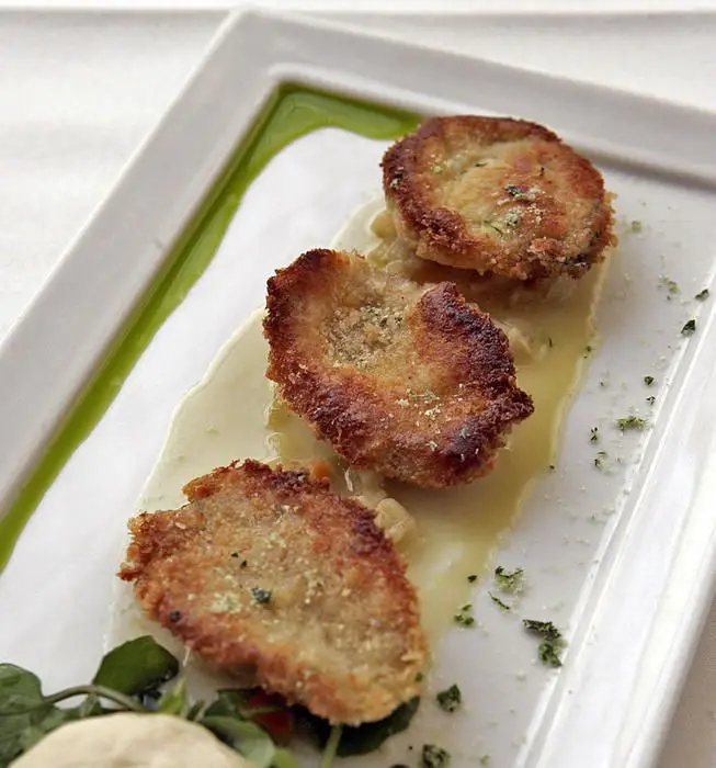 Crispy Abalone With Artichoke Foam & Barigoule