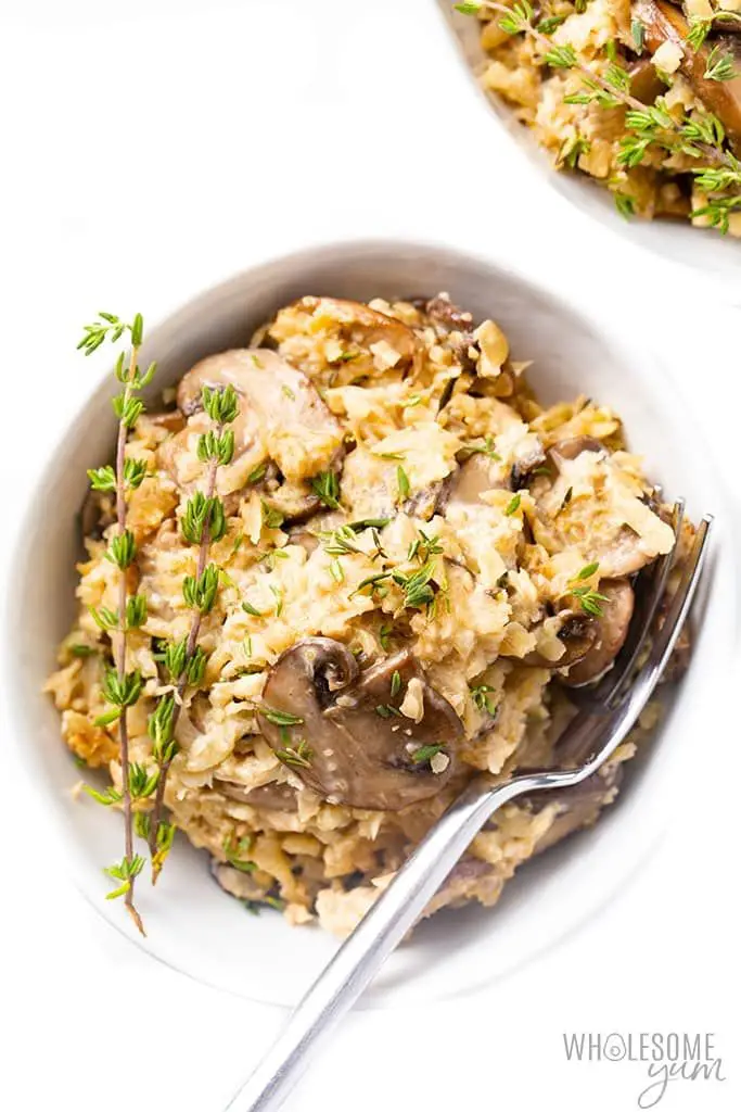 Cauliflower Rice And Mushroom Risotto