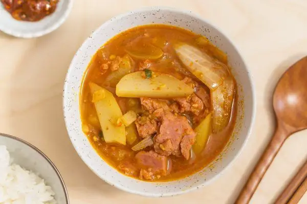 Korean Potato & Spam Stew (Gamja Jjageuli)